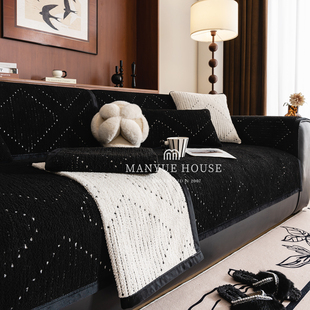 M.life 中古风秋冬半边绒沙发垫轻奢沙发套罩盖布巾防滑坐垫通用