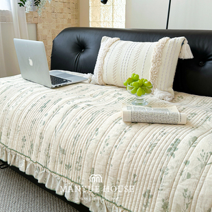 M.life 水洗棉沙发垫沙发套罩棉麻布艺坐垫子盖布靠背巾盖巾 法式