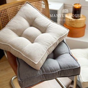 M.life 简约棉麻方椅坐垫餐椅垫加厚坐垫蒲团冥想瑜伽垫办公椅垫