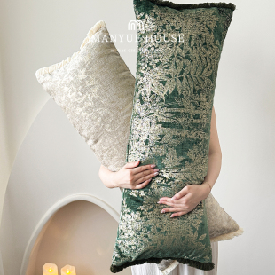 M.life 中古客厅沙发烫金雪尼尔长条枕大靠背软包卧室床头靠垫