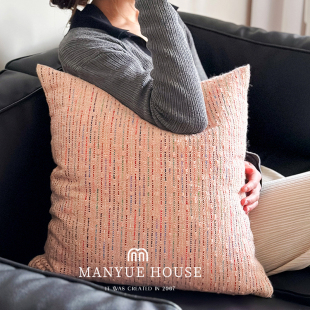 M.life 人鱼公主轻奢格纹抱枕靠垫客厅腰枕靠背枕抱枕套床头靠背