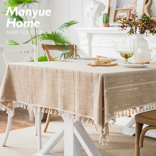 高级感蕾丝长餐桌布法式