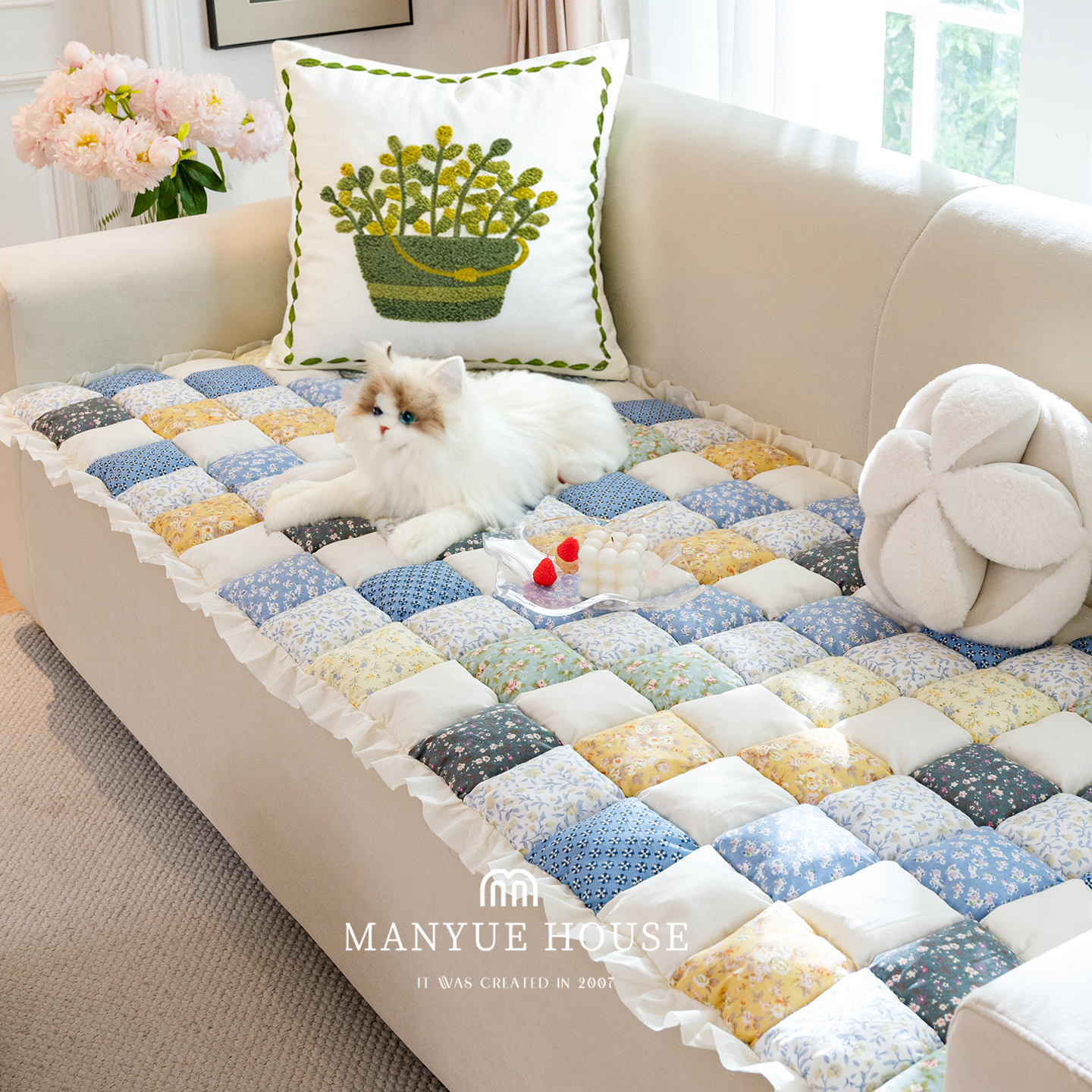 蔓越家秋冬加厚沙发垫纯棉坐垫