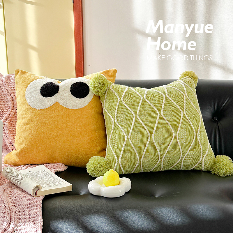 抱枕套含芯卧室绿色靠垫腰枕