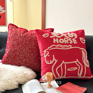 M.life 饰枕腰枕靠背抱枕套含芯 新年2026马年抱枕靠垫客厅沙发装