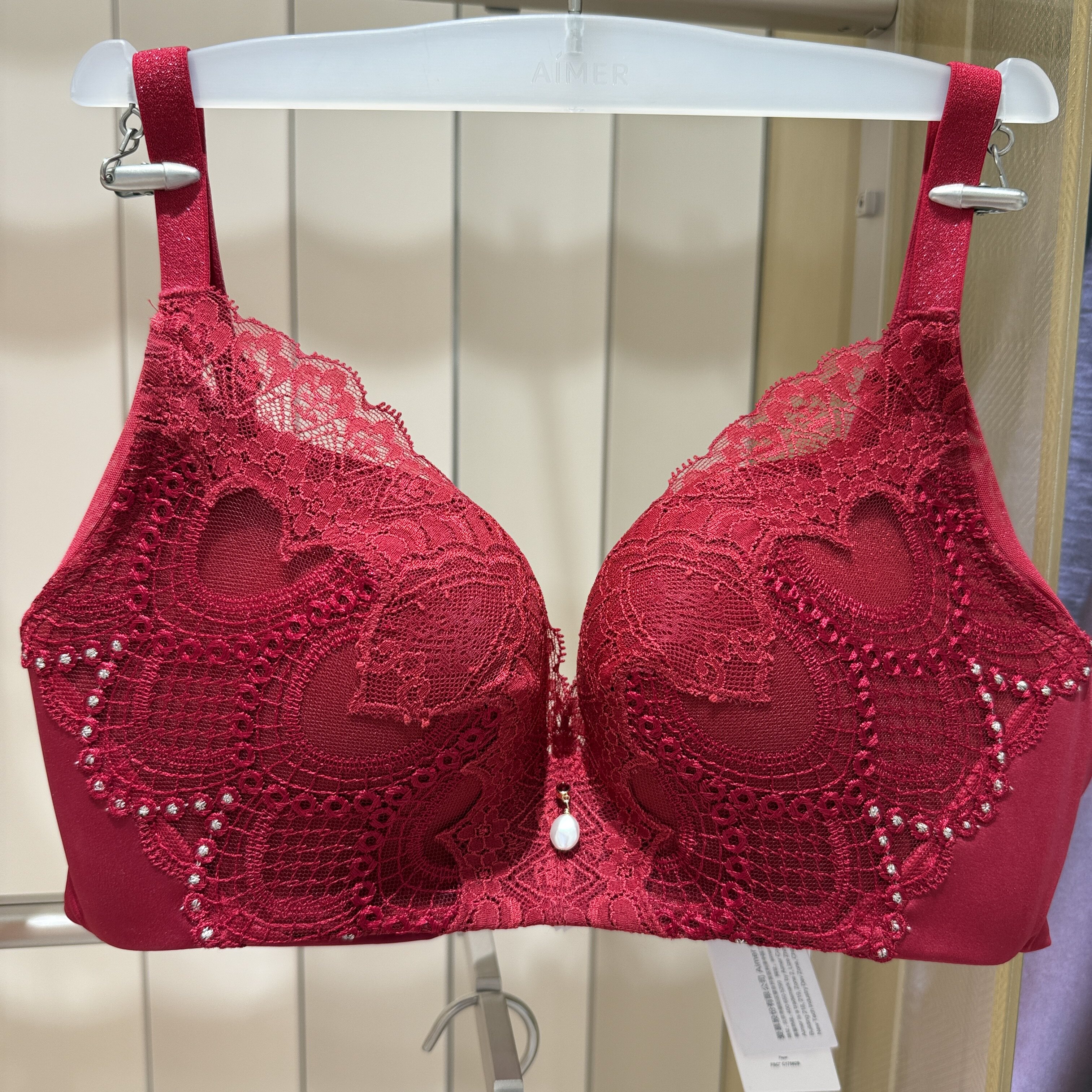 专柜正品爱慕AD170301内衣女红品本命年 无钢圈文胸收副乳 一折