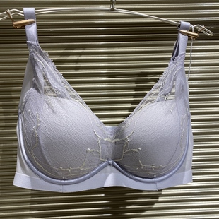 爱慕24AW新简韵内衣女软钢圈中厚模杯小胸聚拢蕾丝文胸AM11A031