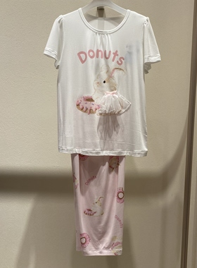 爱慕儿童AK141L352女童薄款奶皮衣莫代尔短袖睡衣AK142L352七分裤