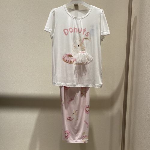 爱慕儿童AK141L352女童薄款奶皮衣莫代尔短袖睡衣AK142L352七分裤