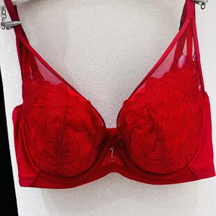 华歌尔26WB30A6婚庆红色软钢圈性感薄聚拢圆润半全杯无痕文胸499