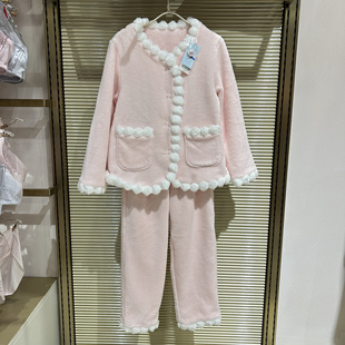 套装 449抗静电 价爱慕儿童AK143F931女童秋冬珊瑚绒家居服睡衣裤