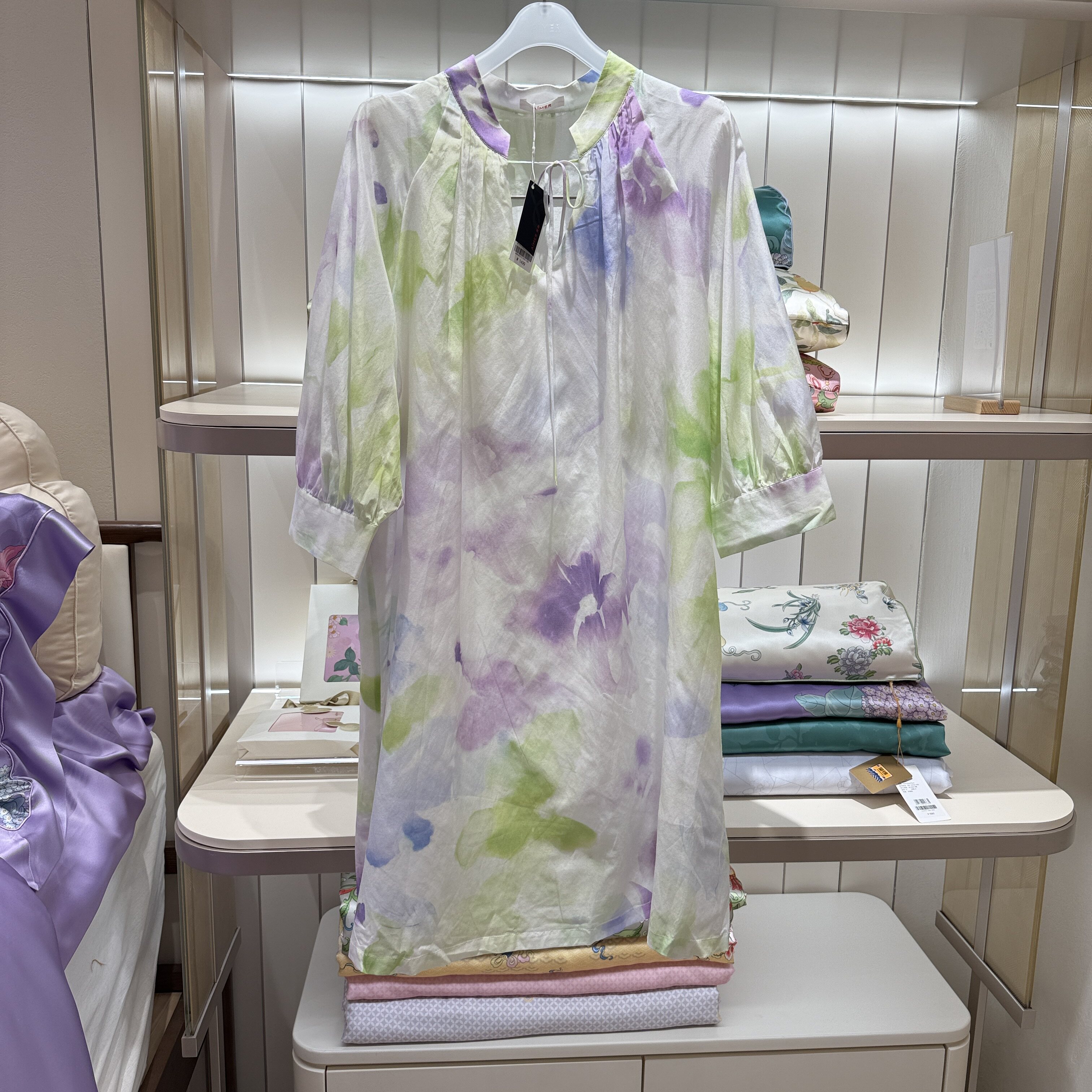 专柜正品爱慕AM44C71家居26夏花女士薄款柔软中长连衣睡裙1499