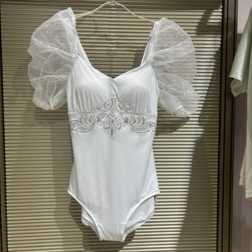专柜正品 LC68XP2爱慕 泡泡袖礼服款连体泳衣 吊牌 3600