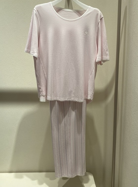 AM46C622爱慕26春夏海藻睡眠衣防螨抗菌圆领短袖长裤家居套装1299