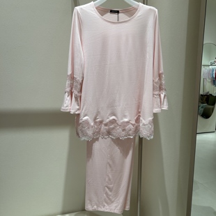 LC46XR2爱慕高端LACLOVER兰卡文邂语玫瑰莫代尔家居睡衣套装。