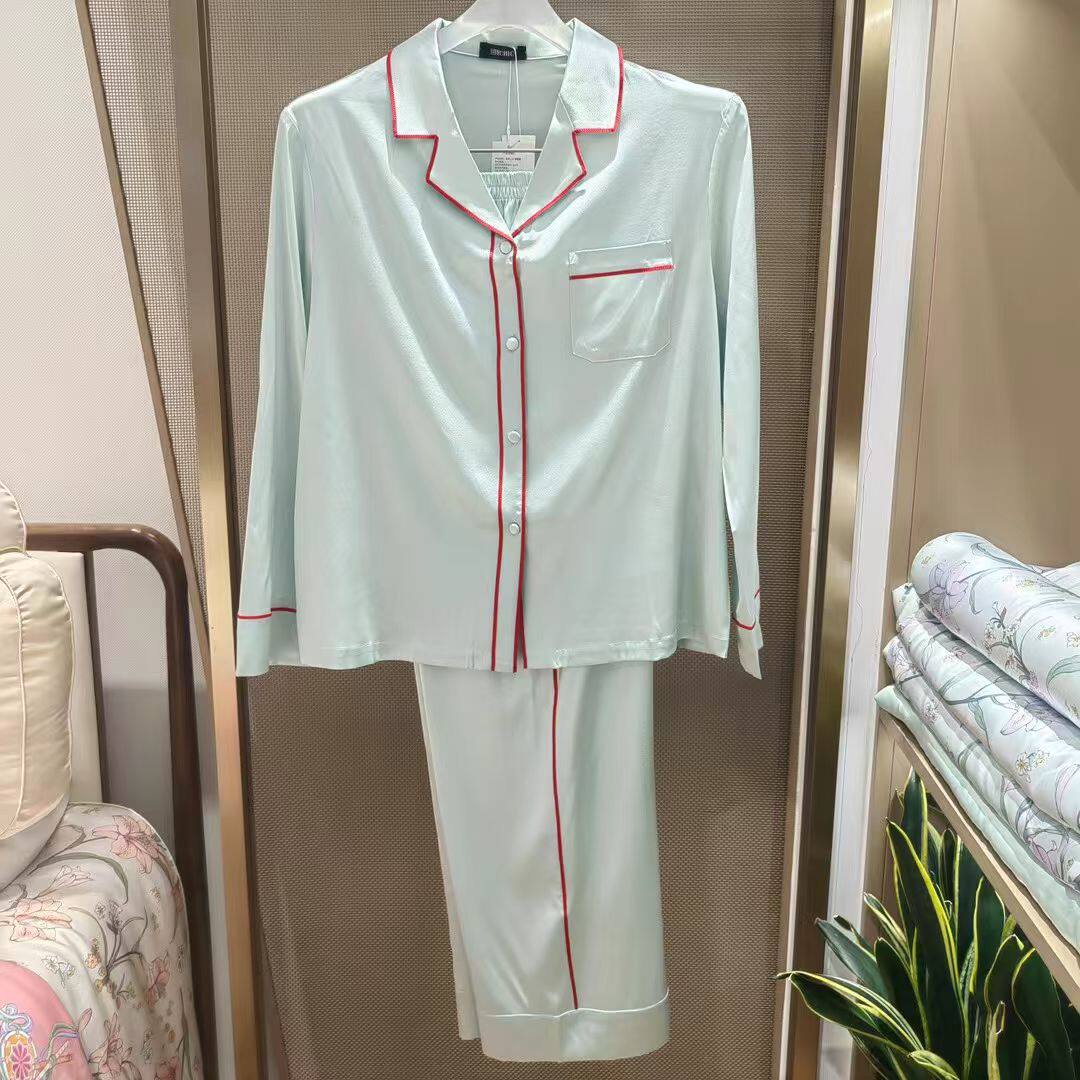 BC46CK1爱慕高端Be chic新品光韵女士桑蚕丝家居睡衣套装长袖长裤
