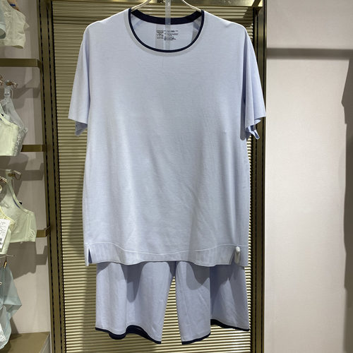 爱慕先生春夏男士海藻睡眠圆领短袖家居睡衣NS41J671短裤NS42J672