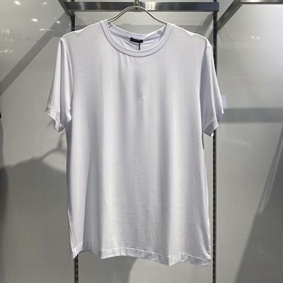 爱慕先生NS12M231男士莫代尔圆领短袖上衣T恤25春夏白色牛奶蛋白