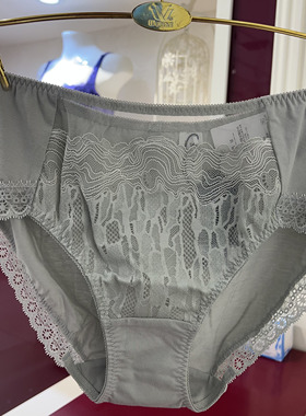 华歌尔蓝标 WP3573 蕾丝中高腰棉质女三角内裤 配WB8673 139
