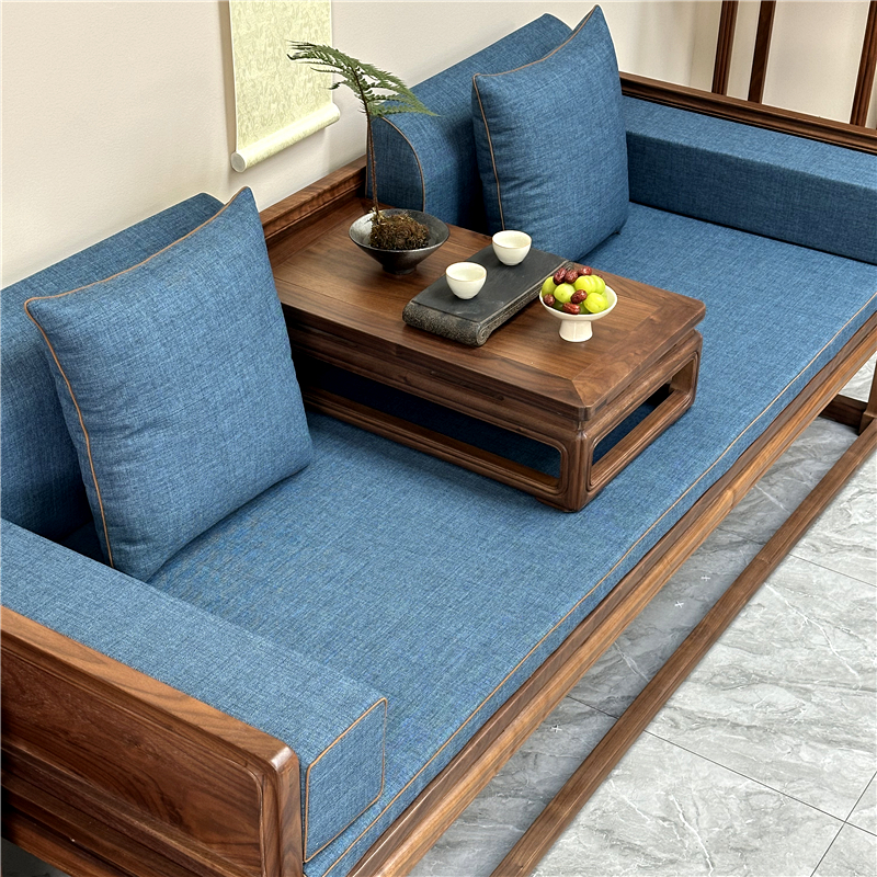 防滑新中式罗汉床坐垫五件套简约现代红木沙发坐垫椰棕垫床垫靠垫