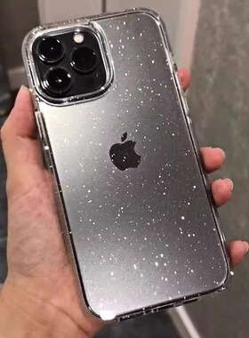 新款透明闪粉苹果15proma手机壳适用iphone14plus全包防摔13网红高级感11细闪12promax网红7/8仙女保护套