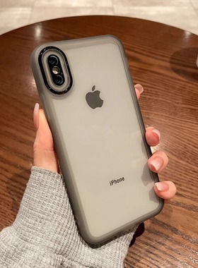 带镜头膜保护适用苹果xsmax手机壳iphonex透明xr硅胶15pro防摔13pm套ip16/17全包14plus新款12男女简约保护壳