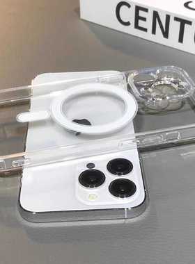 magsafe透明磁吸苹果15ProMax手机壳16e适用iPhone13摔17Pro全包气囊XR简约12mini新款14plus高级感11保护套