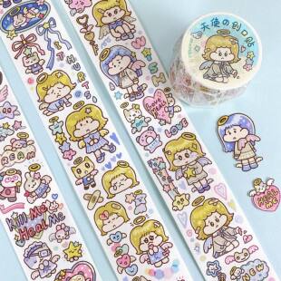 Meatball肉球天使系列和纸PET胶带星闪贴纸切膜手帐素材可爱