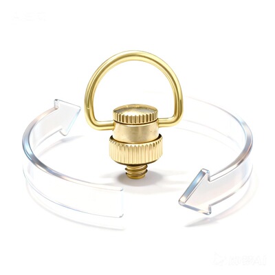 户外露营D环黄铜不锈钢可旋转38explore灯挂环挂扣1/4螺纹吊环D扣