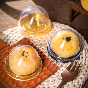 63/80g圆透明中秋青团流心月饼蛋黄酥雪媚娘吸塑盒塑料一次性底托