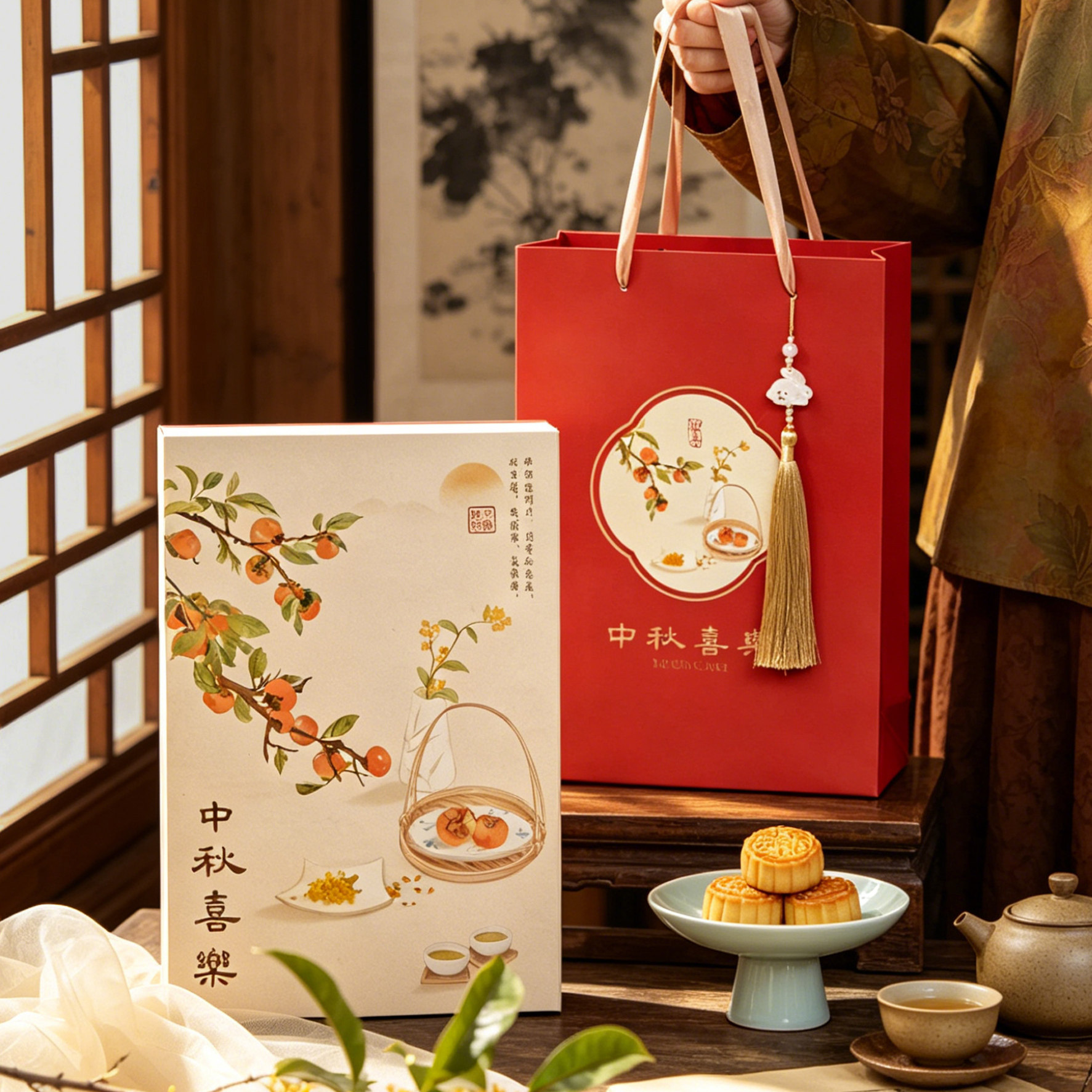 中秋新款流心月饼礼盒手工蛋黄酥包装盒鲜肉高档月饼盒礼品盒空盒