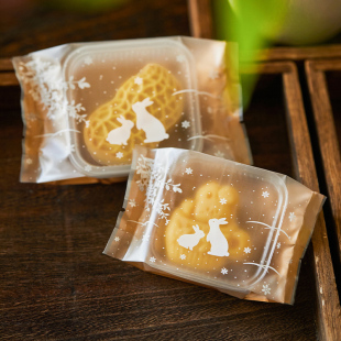 50 80g兔子机封袋蛋黄酥中秋月饼冰皮流心月饼侧凹点心包装袋子