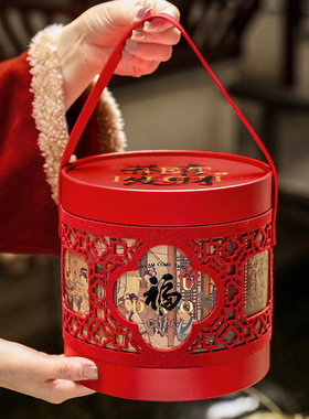 马年新年礼盒包装盒红色中式春节糖果饼干烘焙手提伴手礼品盒空盒