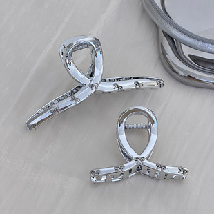 实用单品~银质蝴蝶简约鲨鱼夹发夹韩国发抓大抓夹后脑勺发饰头饰