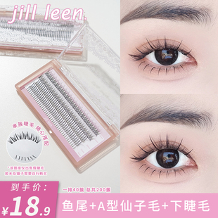 仙子毛新手自嫁接 混合装 JILL LEEN单簇假睫毛女自然仿真A型鱼尾