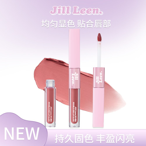 JILLLEEN双头唇釉哑光镜面柔雾双重妆效唇泥口红女百搭不易沾杯