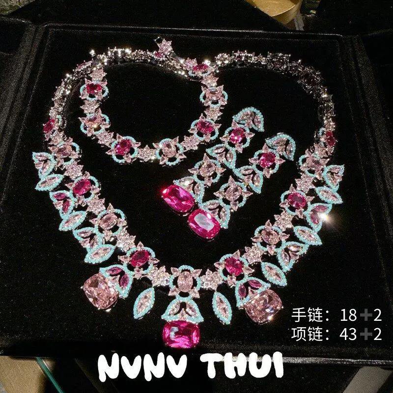 法式复古多巴胺鸢尾花宝石花藤项项链