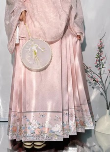 南流景原创【桃气兔】仿妆花织金纱 明制窄低澜 六对褶夏季马面裙