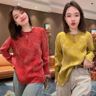 国风衬衫女2026春季新款设计感气质减龄盘扣新年中式上衣打底衫冬