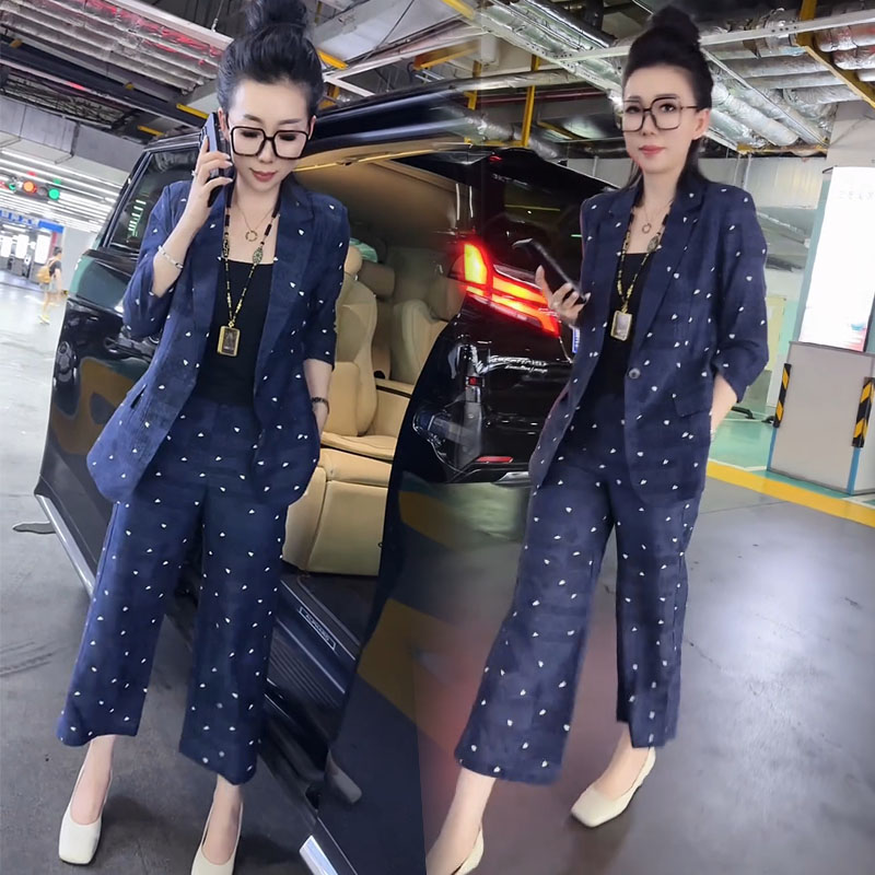 2025秋季修身西装阔腿裤时尚套装