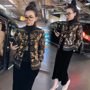 中式棉服女2025冬新款气质百搭显瘦减龄花色国风盘扣高档棉衣外套