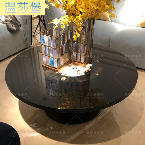拉卡萨lacasa家具轻奢风格圆茶几别墅酒店样板间家具