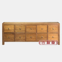 Chinese-style old elm wood TV cabinet, paint-free solid wood floor-standing cabinet, living room wall cabinet, simple storage and storage cabinet thumbnail 4