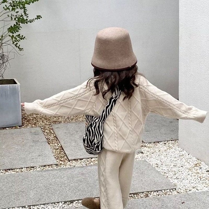 2025秋季新款韩版童装女童复古绞花毛线针织套装毛衣休闲两件套,童装/婴儿装/亲子装,套装,淘宝优惠券,粉丝福利购,淘宝优惠卷