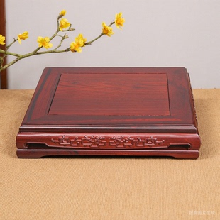 红木长方形底座实木工艺品摆件奇石头玉石香炉红酸枝底座展台托架