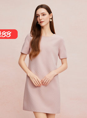 斯尔丽25新款轻礼服直身短款年轻时尚配色镶钻低调光泽先高连衣裙