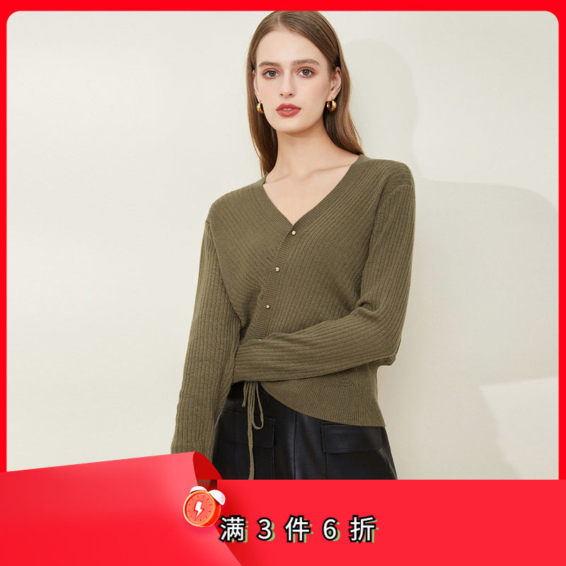 斯尔丽2021新款秋冬瑟俪简约打底衫上衣羊毛套头衫女式针织衫