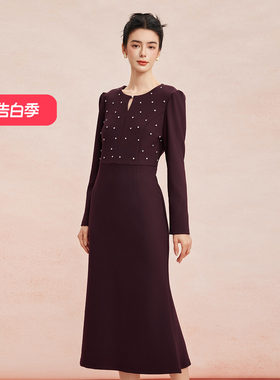 斯尔丽2026春季新款修身显瘦宴会约会着装奢华低调礼服连衣裙