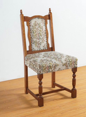 北美法式中古英国乡村风格实木大小户型别墅高端家用布艺餐椅定制