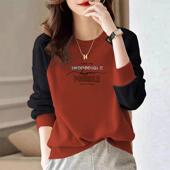 外贸出口女装 上衣 百搭显瘦打底衫 纯棉长袖 卫衣女宽松T恤春秋新款